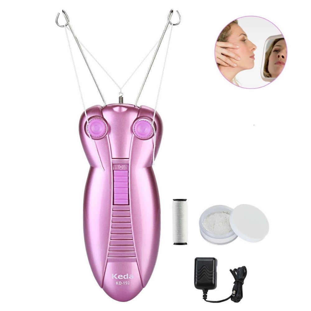 Electric Body Face Facial Hair Remover Defeatherer Cotton Thread Epilator Kit