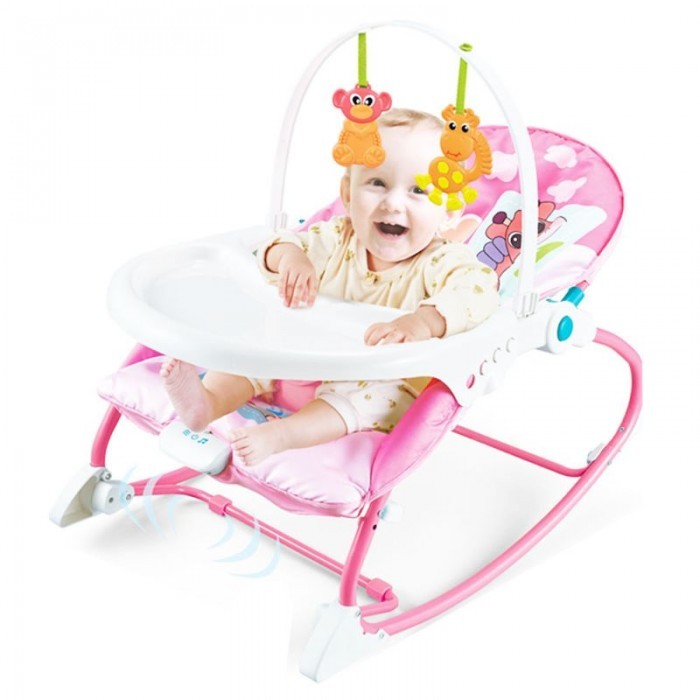 2 in 1 Baby Toddler Rocker Dining Chair Price BD Soft Metallic with sensory