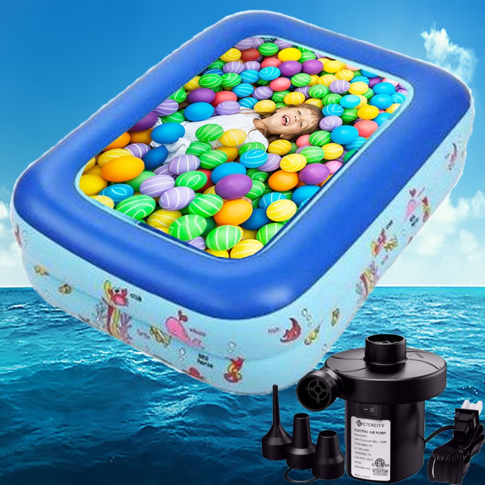 115 CM INFLATABLE SWIMMING POOL + Air Pumper + 50 pcs ball