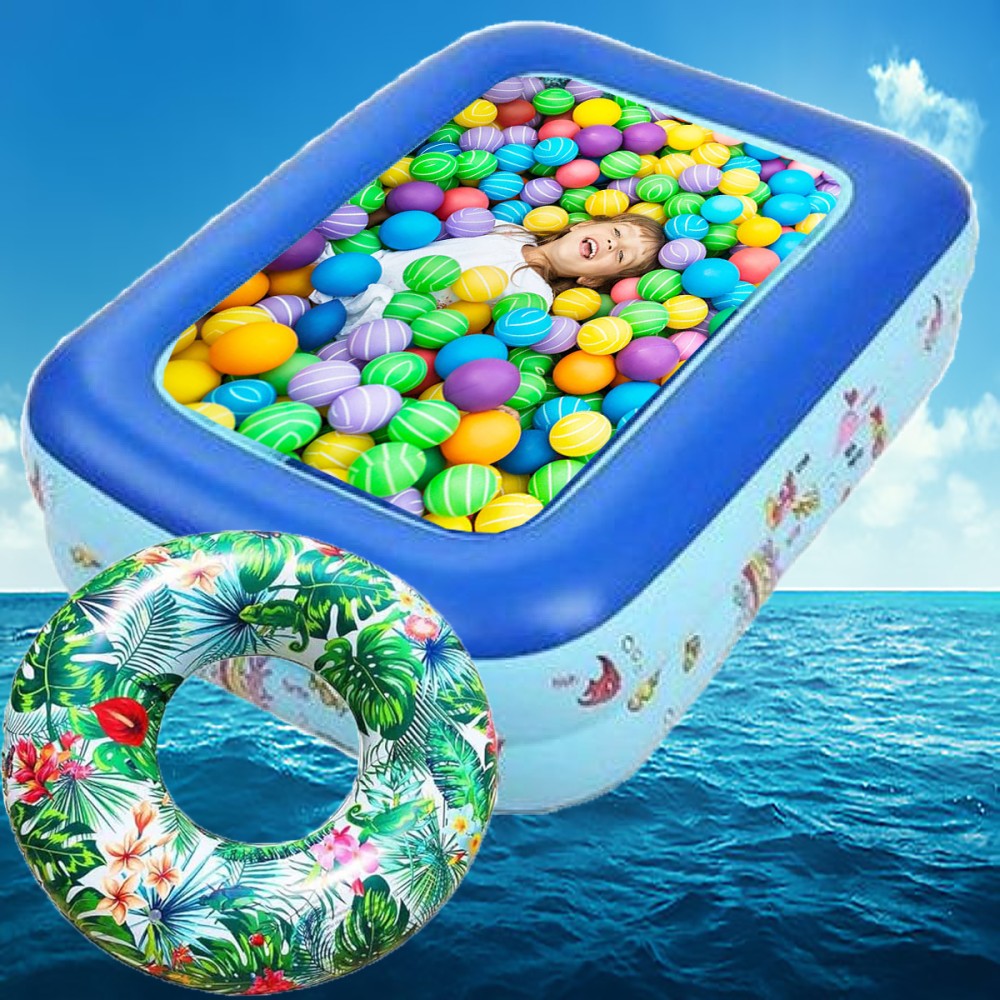 115 cm Baby Swimming Pool With Air Pumper and Pool Ring, 50  Pice Ball