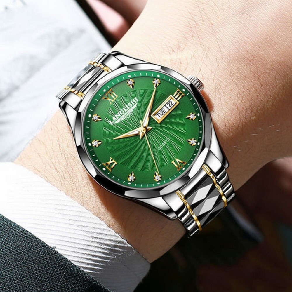 Langlishi Waterproof Quartz Watch Men Fashion Casual Business Watch Waterproof Stainless Strap Watch