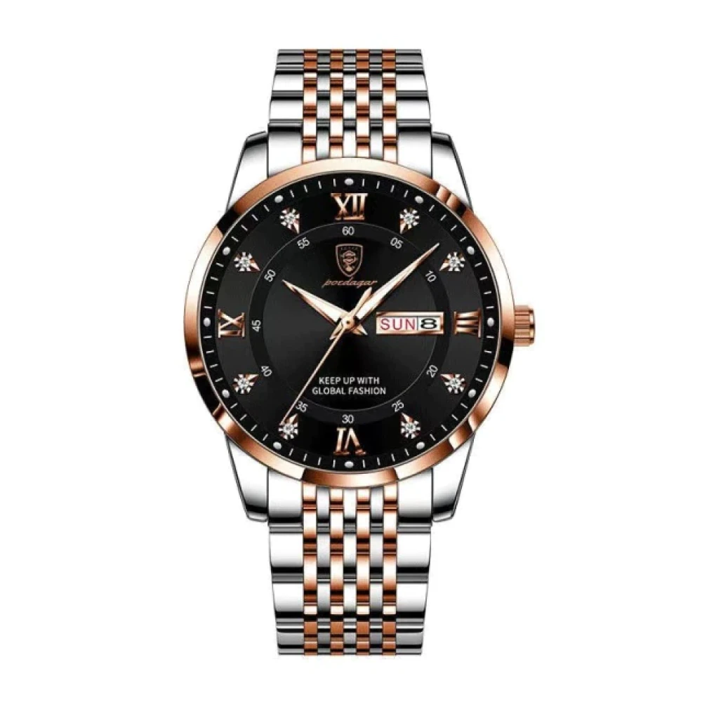 2022 POEDAGAR Men's Watches Luxury Brand Calendar Luminous Steel Band Wrist Watches Fashion Business Men's Quartz Watches