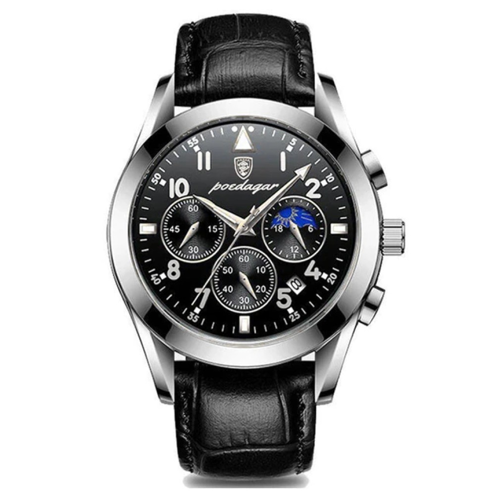 POEDAGAR 2022 Men Watches New Fashion Waterproof Luminous Leather Top Brand Luxury Mens Quartz Wristwatch Relogio Masculino