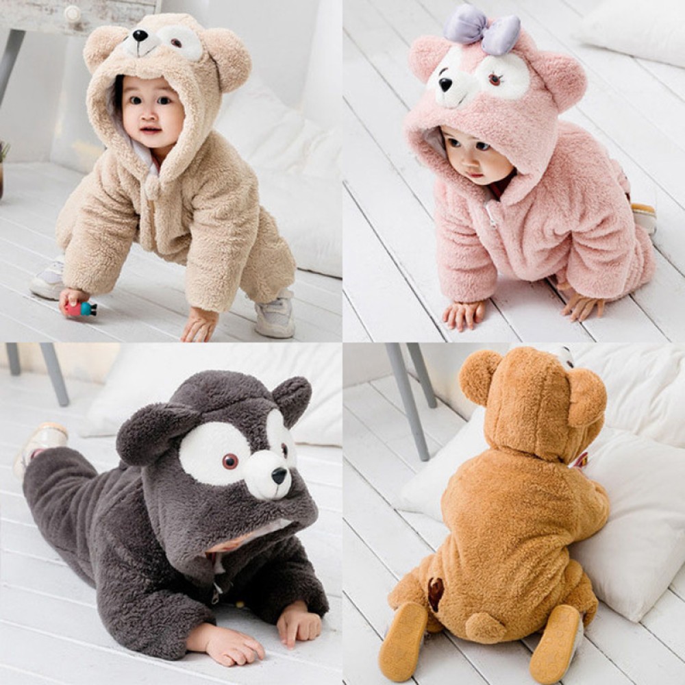 Baby Bear Premium Winter Rompers Hooded 2024 Baby Clothes