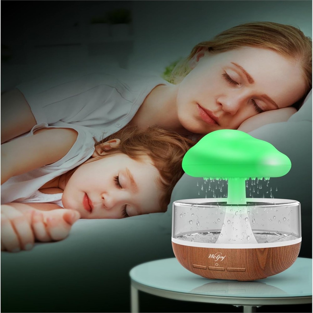 Rain Cloud Humidifier, Rain Cloud Night Light, Weljoy Diffuser Humidifier with 7 Colours LED Lights