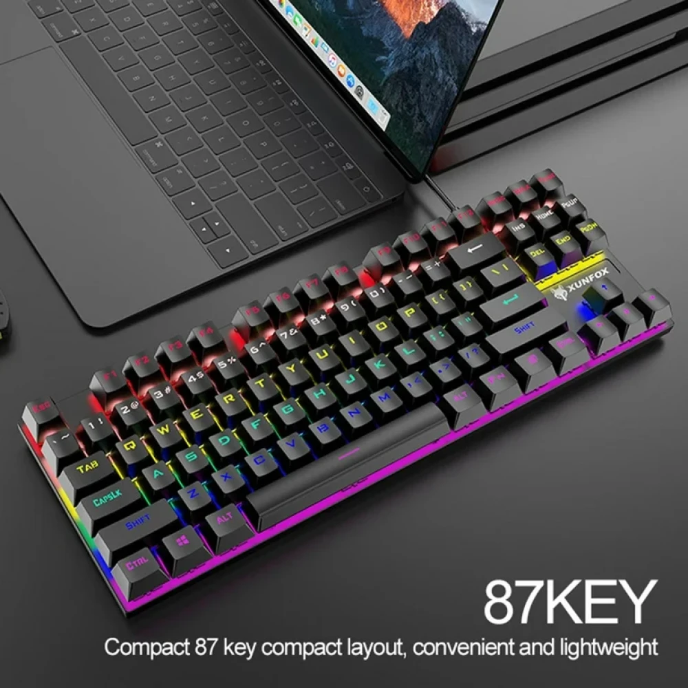 Forev RGB Mechanical Gaming Keyboard, Hotswap Blue Switches, White - FV-Q68