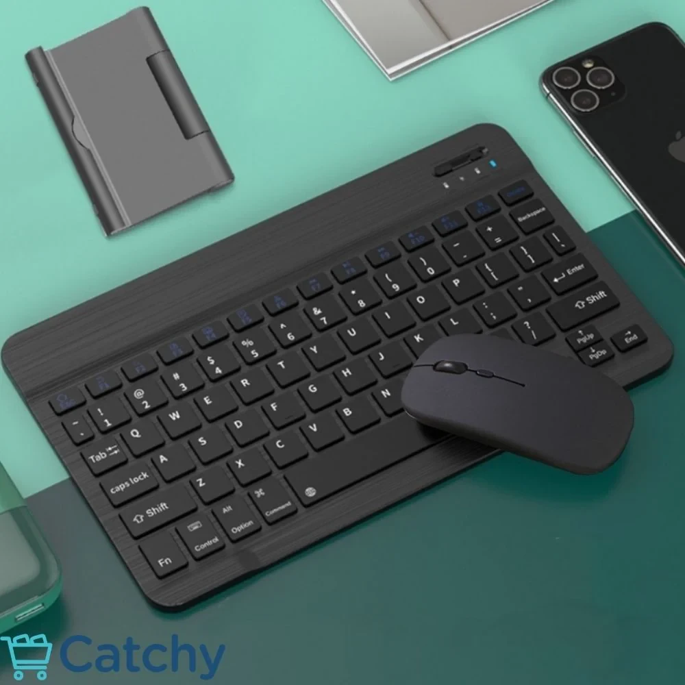Rechargeable Bluetooth Mouse and Keyboard KIT(Designed for Multi-device, iOS/Windows/Android, Pc, Mac, Laptop, Smartphone, Tablet)