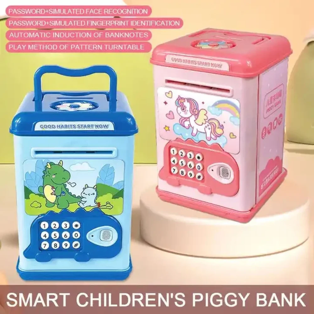 ATM Bank Smart Piggy   Saving Money Box Fingerprint Unlock Bank