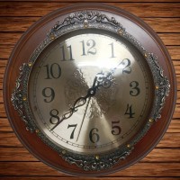 Antique Color Metal Body Design with Wooden Dial pendulum Wall Clock.