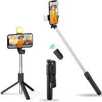 R1s Selfie Stick - Durable Plastic , Manual Operating System, Sleek Black Color, Includes Mobile Holder For Easy Use