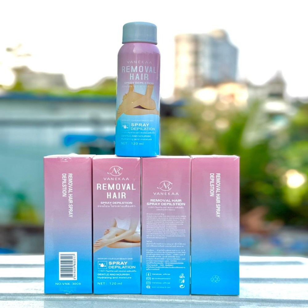 Vanekaa Hair Removal Spray (120g) – 100% Original Thailand Product | Painless & Easy Hair Removal | No Shaving Needed | Instant Smooth Skin