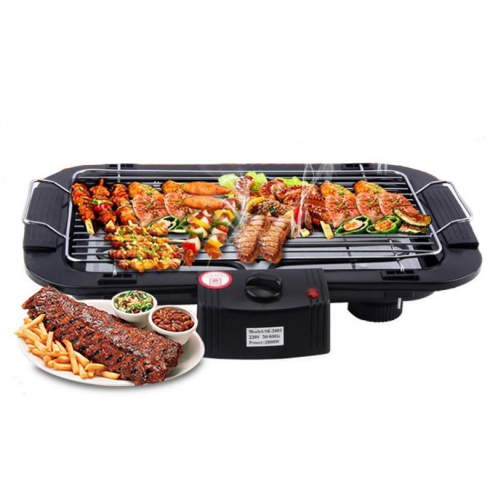 Electric Barbecue Grill, BBQ Machine - Black
